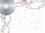 Music Notes Floating From Cd Stock Photo