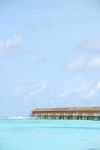 Water Villas In Maldives Stock Photo