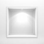 3d Decoration Shelf On White Wall Stock Photo