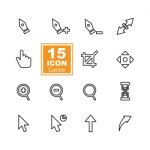 Cursor Icon Set On White Background Stock Photo