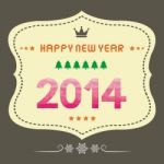 Happy New Year 2014 Card17 Stock Photo