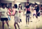 Blurred Children Are In Dancing Class Stock Photo