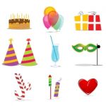 Celebration Icons Stock Photo