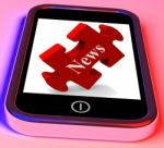 News Smartphone Shows Read Or Watch Latest Updates On Web Stock Photo