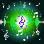 Green Music Background Shows Shining Discs And Classical
 Stock Photo