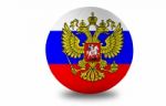 Soccer Ball With Russian flag Stock Photo