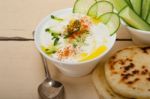 Arab Middle East Goat Yogurt And Cucumber Salad Stock Photo