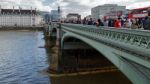 London/uk - March 21 : Tourists Thronging Westminster Bridge In Stock Photo