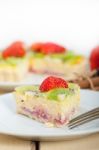 Kiwi And Strawberry Pie Tart Stock Photo