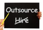 Pointing Outsource On Blackboard Stock Photo