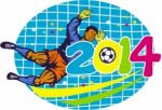 Brazil 2014 Goalie Football Player Retro Stock Photo