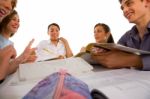 Teenagers Studying Together Stock Photo