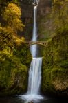 Waterfalls With Bridge Stock Photo