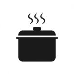 Hot Pot  Symbol Icon  Illustration On White Backgrou Stock Photo