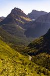 Scenic View Of Glacier National Park Stock Photo