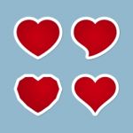 Red Heart Icon Set Stock Photo