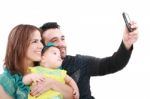 Family Taking Self Portrait  Stock Photo