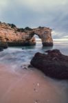 Beautiful Beach Of Albandeira Stock Photo