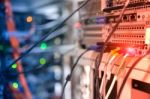 Storage Servers In Data Room Domestic Room Stock Photo