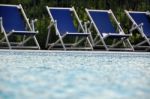 Swimming Pool Chairs Stock Photo