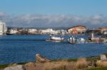 Cardiff Bay Skyline In Wales Stock Photo