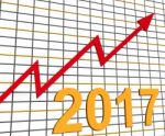 Twenty Seventeen Graph Chart Shows Increase In 2017 Stock Photo