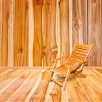 Wooden Deck Chair In Retro Style On Wooden Floor Interior Stock Photo