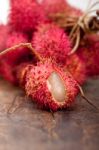 Fresh Rambutan Fruits Stock Photo