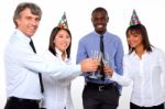 Multi-ethnic Team Toasting Stock Photo