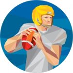 American Football Quarterback Qb Low Polygon Stock Photo