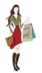 Woman On Shopping Stock Photo