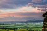 Sunrise Over Val D"orcia Stock Photo