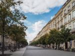 Typical Street Scene In The Pedestriansed Quarter Of Bordeaux Stock Photo