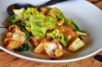 Fried Seafood Vermicelli Stock Photo