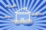 House In Clouds Stock Photo