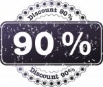 Stamp Discount Ninety Percent Stock Photo