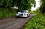 J. Connors Driving Subaru Impreza Stock Photo