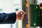 Fix Network Switch In Data Center Room Stock Photo