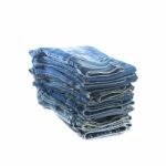 Stack Of Jeans Trousers Stock Photo