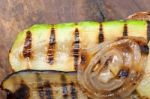 Grilled Vegetables On Bread Stock Photo