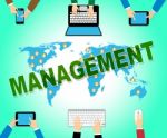 Business Management Represents Corporate Online And Manager Stock Photo