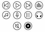 Icon Set Of Player Media Button -  Iconic Design Stock Photo