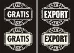 Business Set Stamps Export And Gratis Stock Photo