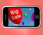 Big Sale Balloons On Mobile Phone Stock Photo