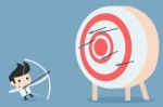 Businessman Aiming Target Stock Photo