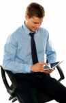 Businessman Using Tablet Pc Stock Photo