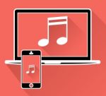 Music Online Shows Internet Soundtracks And Songs Stock Photo