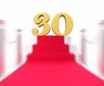 Golden Thirty On Red Carpet Displays Film Industry Anniversary E Stock Photo