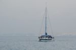 Marbella, Andalucia/spain - July 6 : Catamaran Entering The Harb Stock Photo