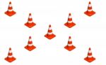 Traffic Cone On The Way Stock Photo